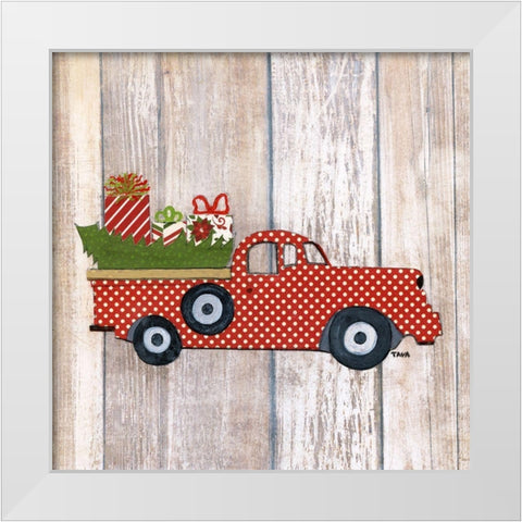 Classic Auto White Modern Wood Framed Art Print by Tava Studios
