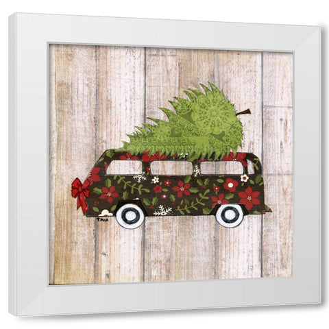 Classic Auto White Modern Wood Framed Art Print by Tava Studios