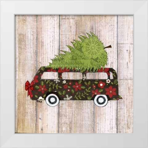 Classic Auto White Modern Wood Framed Art Print by Tava Studios