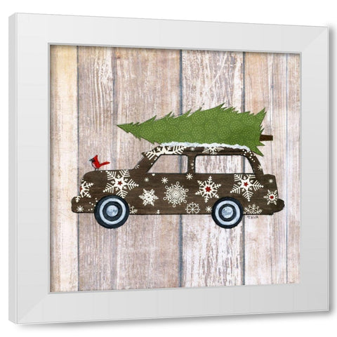 Classic Auto White Modern Wood Framed Art Print by Tava Studios