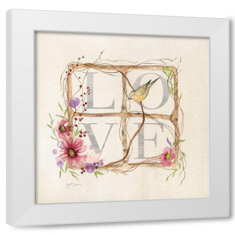 Spring Love White Modern Wood Framed Art Print by Tava Studios
