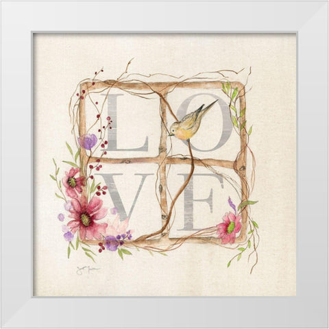 Spring Love White Modern Wood Framed Art Print by Tava Studios