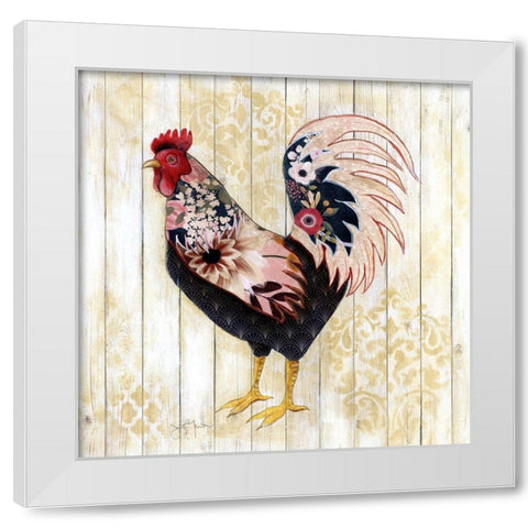 Pecking Order II White Modern Wood Framed Art Print by Tava Studios