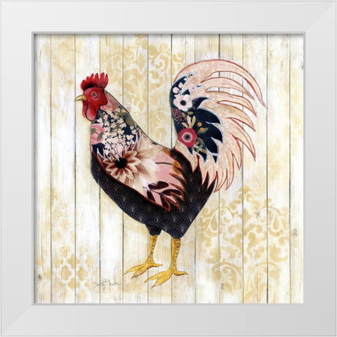 Pecking Order II White Modern Wood Framed Art Print by Tava Studios