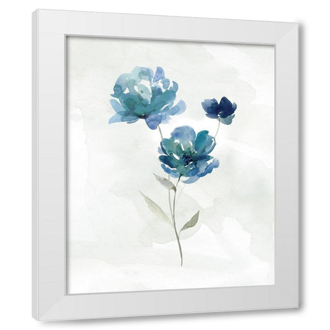 Blue Botanical I White Modern Wood Framed Art Print by Robinson, Carol