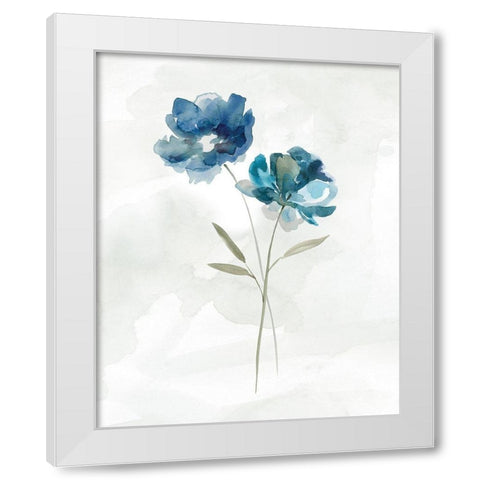 Blue Botanical II White Modern Wood Framed Art Print by Robinson, Carol