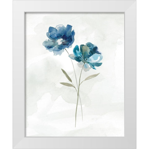 Blue Botanical II White Modern Wood Framed Art Print by Robinson, Carol