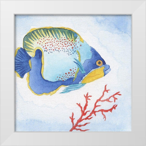 Galapagos Fish I White Modern Wood Framed Art Print by Tava Studios