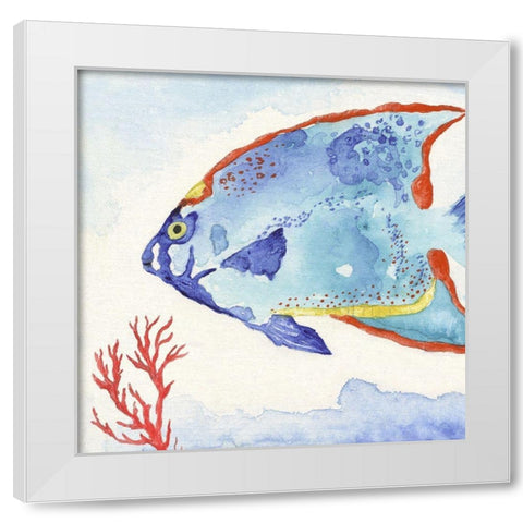 Galapagos Fish II White Modern Wood Framed Art Print by Tava Studios