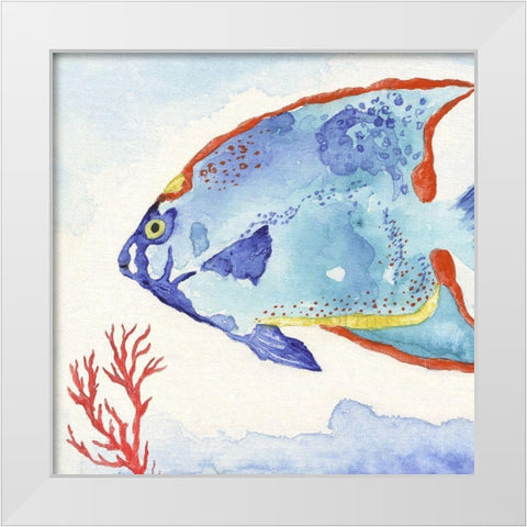 Galapagos Fish II White Modern Wood Framed Art Print by Tava Studios