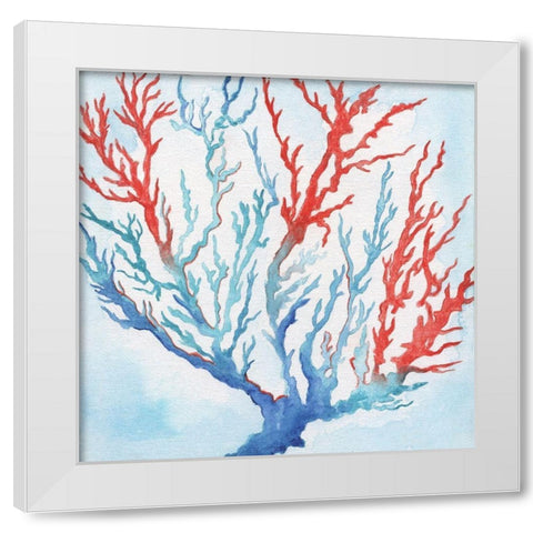 Galapagos Coral White Modern Wood Framed Art Print by Tava Studios