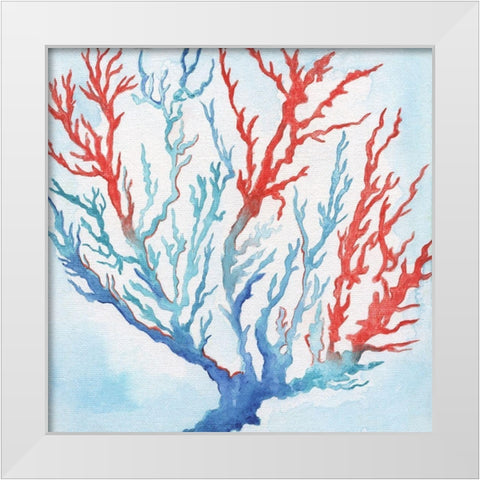Galapagos Coral White Modern Wood Framed Art Print by Tava Studios