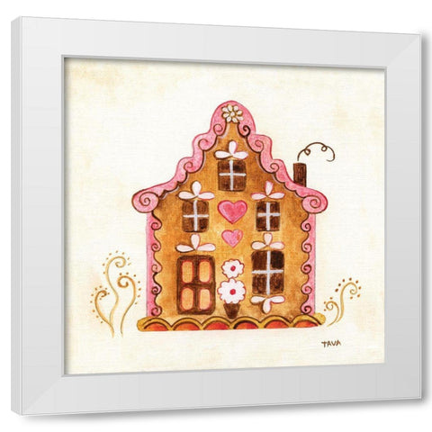 Gingerbread House I White Modern Wood Framed Art Print by Tava Studios