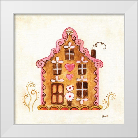 Gingerbread House I White Modern Wood Framed Art Print by Tava Studios