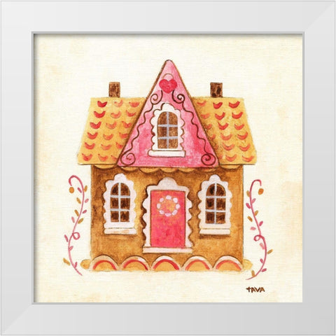 Gingerbread House IV White Modern Wood Framed Art Print by Tava Studios