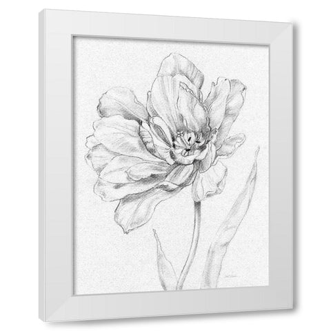 Tulip Sketch White Modern Wood Framed Art Print by Robinson, Carol