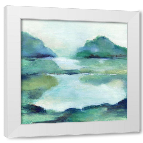 Lush Valley I White Modern Wood Framed Art Print by Tava Studios
