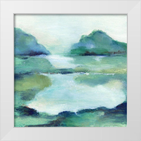 Lush Valley I White Modern Wood Framed Art Print by Tava Studios