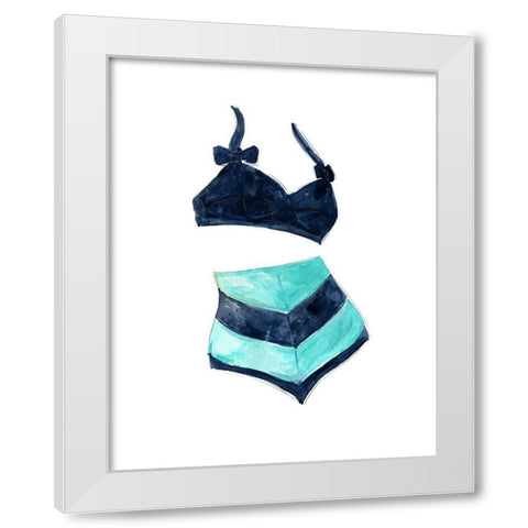 Vintage Swimwear III White Modern Wood Framed Art Print by Robinson, Carol