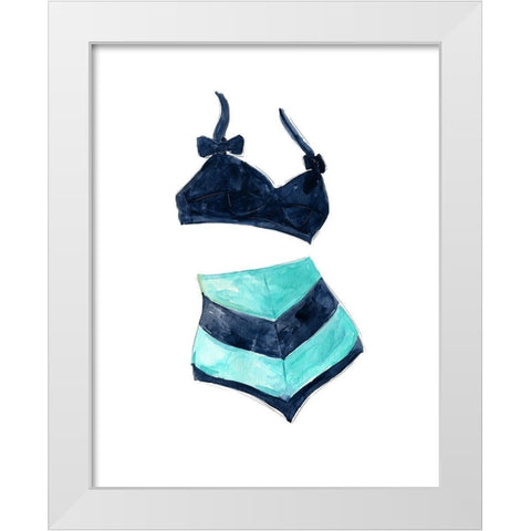 Vintage Swimwear III White Modern Wood Framed Art Print by Robinson, Carol