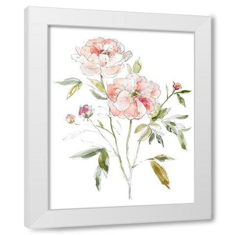 Sketchbook Cottage Rose I White Modern Wood Framed Art Print by Robinson, Carol