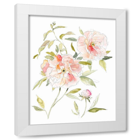 Sketchbook Cottage Rose II White Modern Wood Framed Art Print by Robinson, Carol