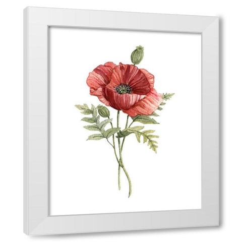 Scarlet Poppy White Modern Wood Framed Art Print by Robinson, Carol