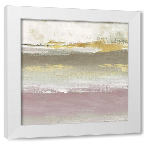 Blush Solace White Modern Wood Framed Art Print by Tava Studios