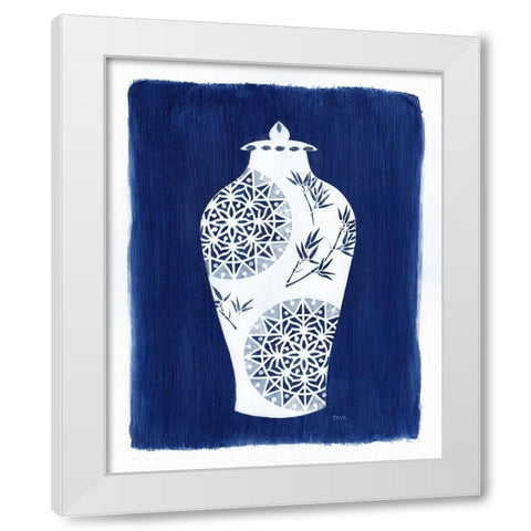 Sapphire Urn II White Modern Wood Framed Art Print by Tava Studios