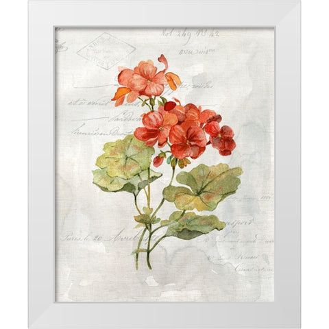 Linen Geranium White Modern Wood Framed Art Print by Robinson, Carol