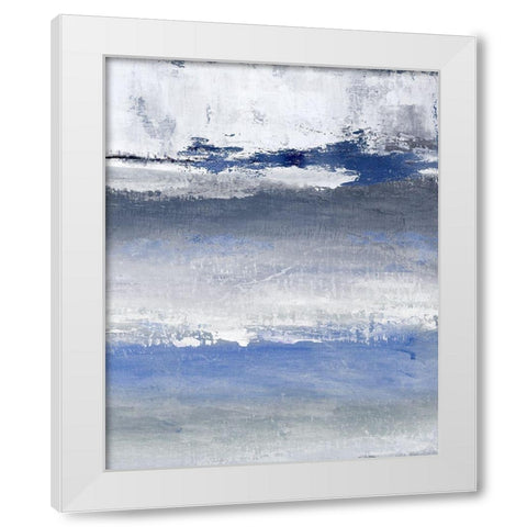 Soft Solace Indigo White Modern Wood Framed Art Print by Tava Studios