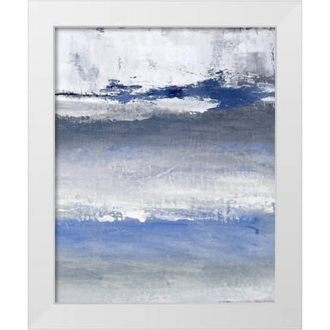Soft Solace Indigo White Modern Wood Framed Art Print by Tava Studios