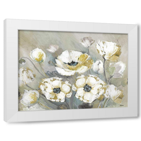 Soft Spring White Modern Wood Framed Art Print by Tava Studios