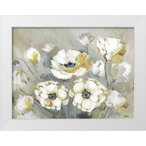 Soft Spring White Modern Wood Framed Art Print by Tava Studios