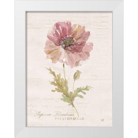 Soft Poppy White Modern Wood Framed Art Print by Robinson, Carol