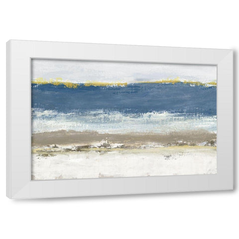 Blue Skies White Modern Wood Framed Art Print by Tava Studios