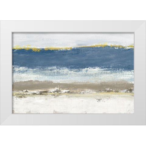 Blue Skies White Modern Wood Framed Art Print by Tava Studios