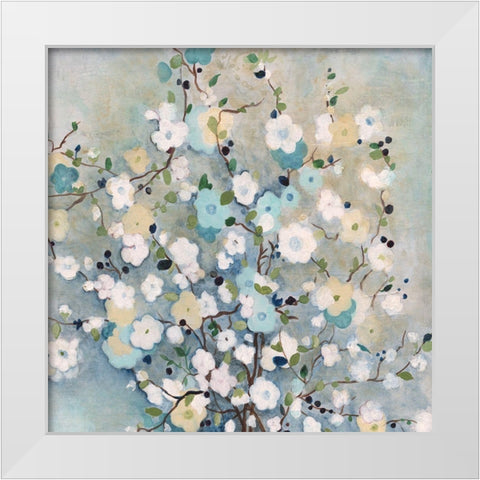 Summer At The Lake White Modern Wood Framed Art Print by Tava Studios
