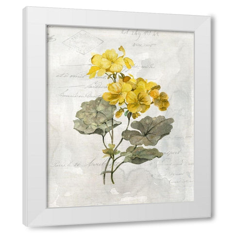 Canary Linen Geranium White Modern Wood Framed Art Print by Robinson, Carol