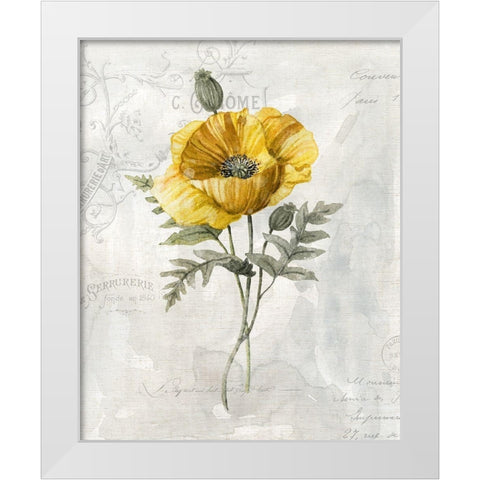 Canaray Linen Poppy White Modern Wood Framed Art Print by Robinson, Carol