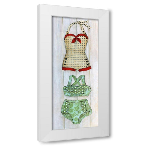 Vintage Bathing Suit - Detail II White Modern Wood Framed Art Print by Tava Studios
