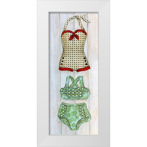 Vintage Bathing Suit - Detail II White Modern Wood Framed Art Print by Tava Studios