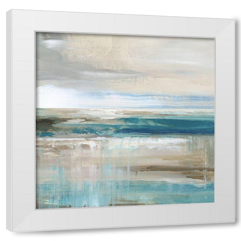 Abstract Sea White Modern Wood Framed Art Print by Nan