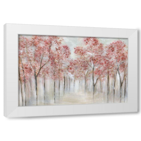 Blushing Spring White Modern Wood Framed Art Print by Tava Studios