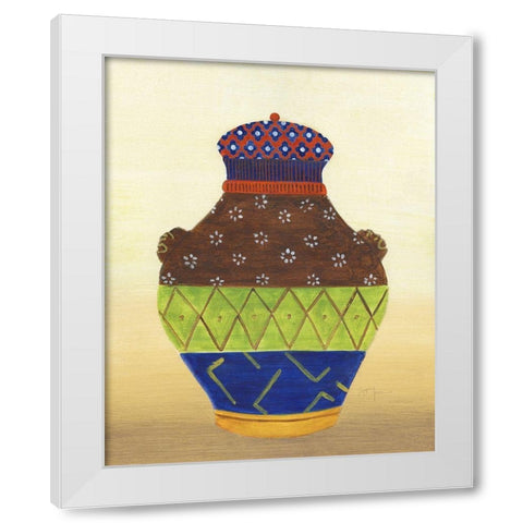 Marrakesh Urn II White Modern Wood Framed Art Print by Tava Studios
