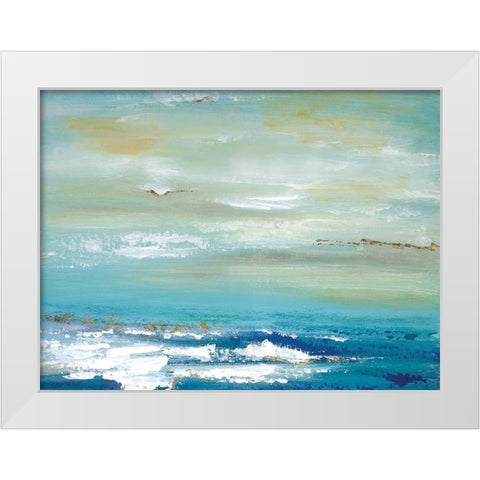Distant Horizon White Modern Wood Framed Art Print by Tava Studios