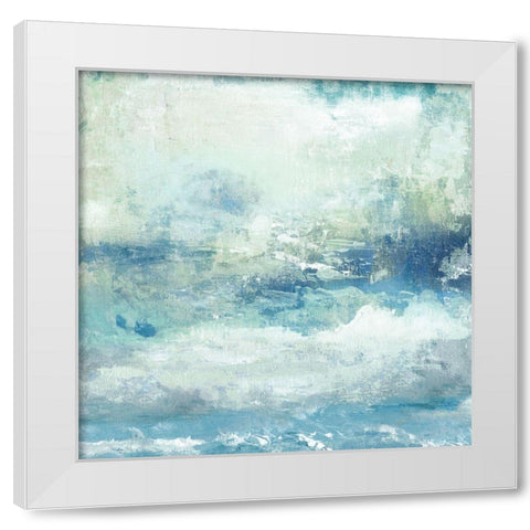 Topaz Cloudscape White Modern Wood Framed Art Print by Tava Studios