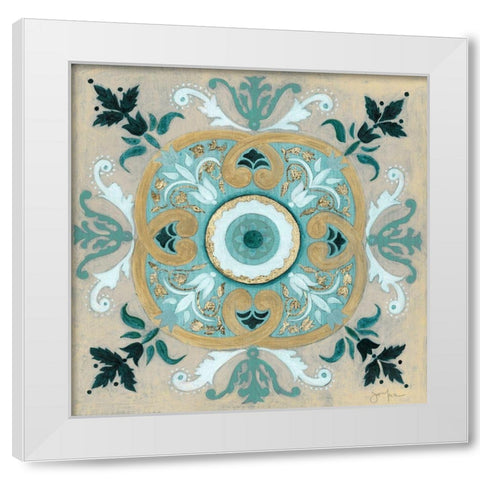 Bohemian Sapphire White Modern Wood Framed Art Print by Tava Studios