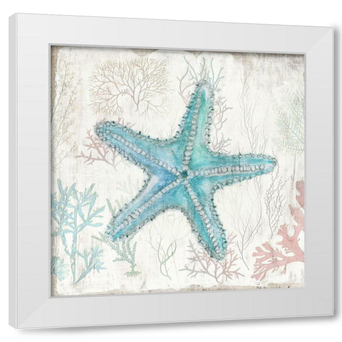 Coral and Shell III White Modern Wood Framed Art Print by Tava Studios