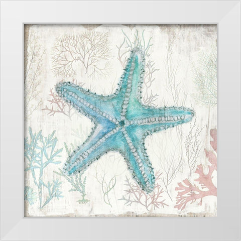 Coral and Shell III White Modern Wood Framed Art Print by Tava Studios